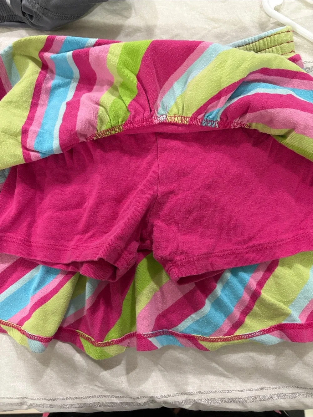 Gymboree Striped Circle Skort in Pink, Blue & Green
